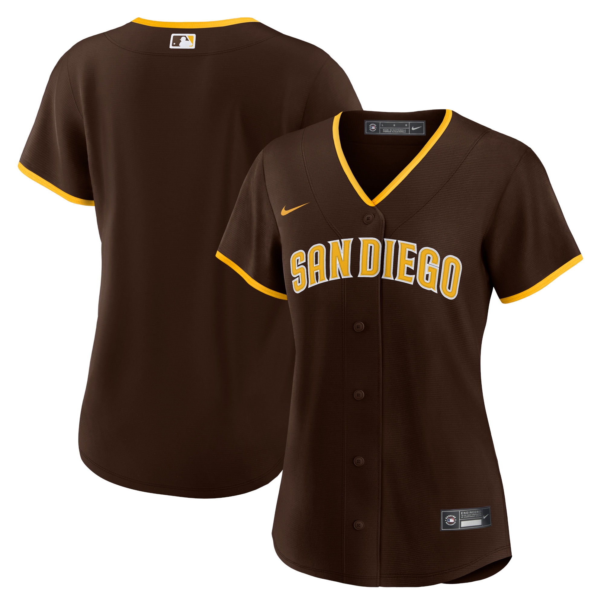 San Diego Padres Women's Road Replica Team Jersey – Brown