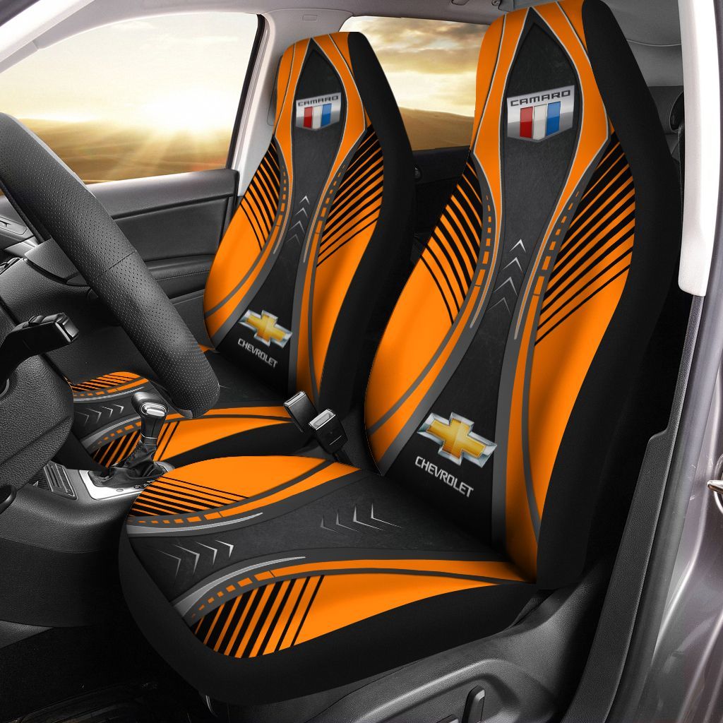 Chevrolet Camaro Lph-Hl Car Seat Cover (Set Of 2) Ver 2 (Orange)