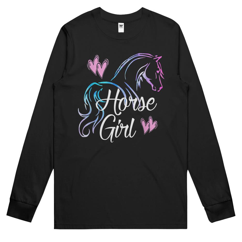 Horse Girl Love Horses Riding Rider Gift Long Sleeve T Shirts