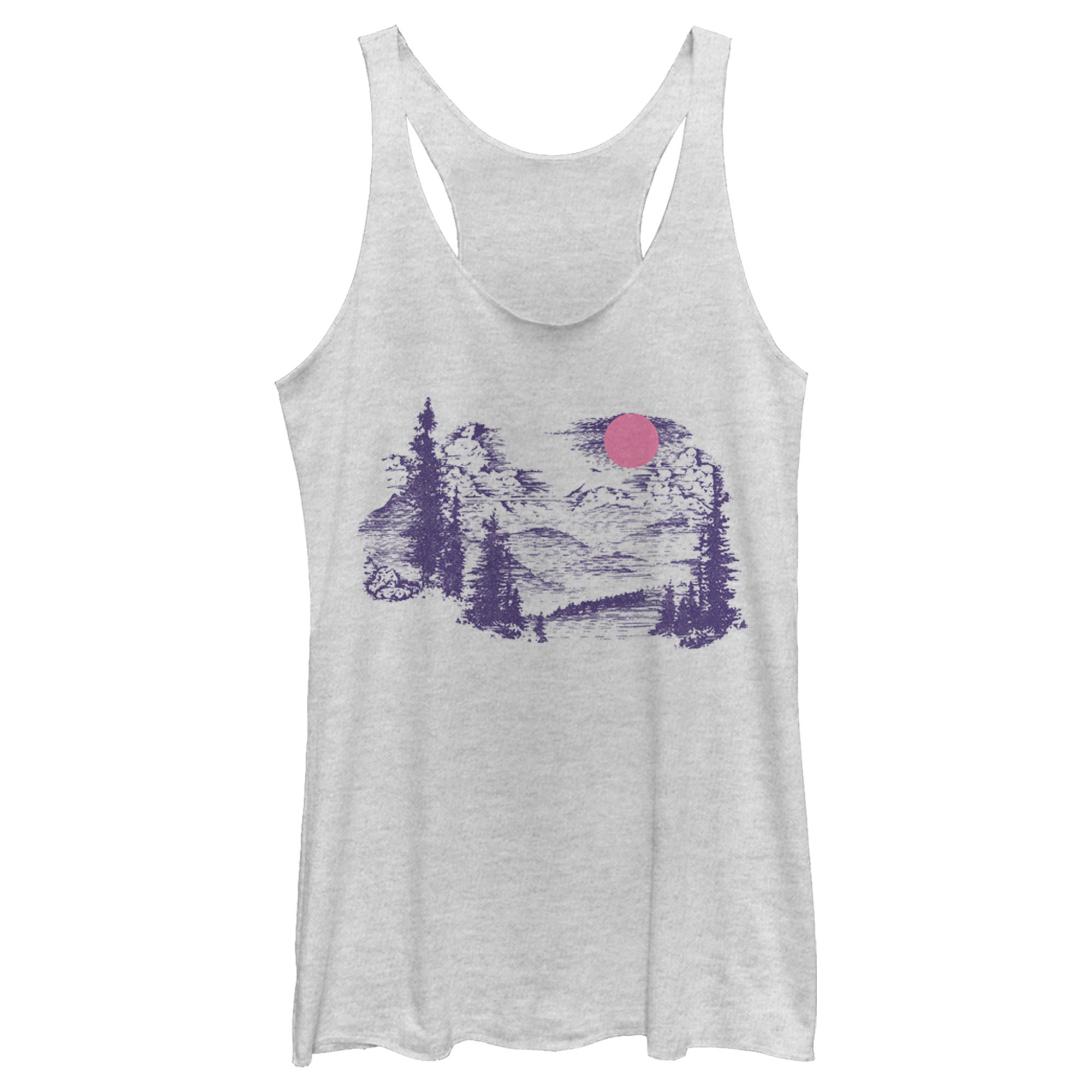 Women’S Lost Gods Distressed Mountains Racerback Tank Top