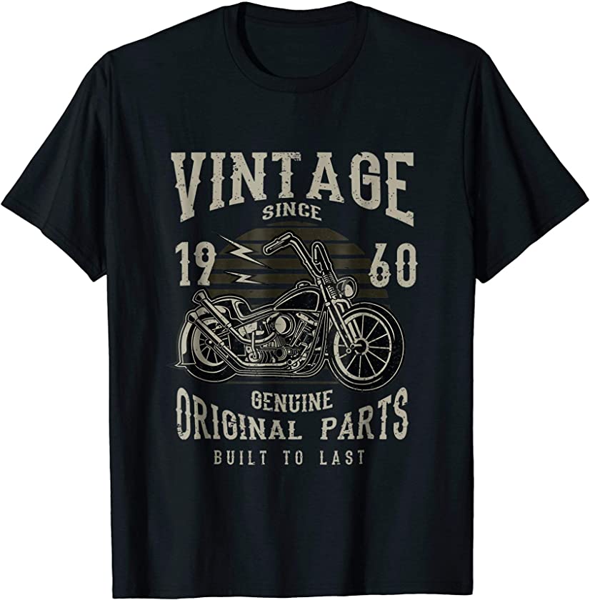 57th Birthday 1960 Vintage Retro Motorcycle Chopper Tshirt