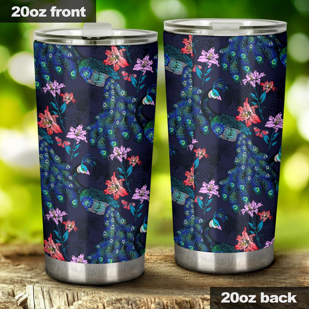 Peacock Feather Pattern Tumbler