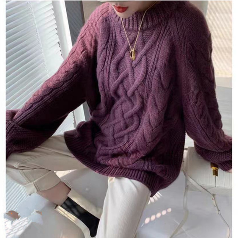 WTEMPO Womens Sweaters Women Clothing Knitted Loose Tops Knitting Wool Oversize Pullover Woman Sweaters Girls Thick Fall Winter alx