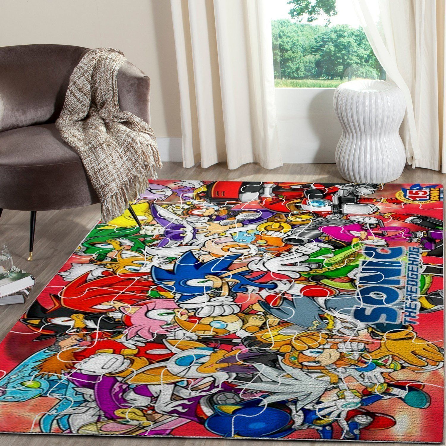 Sonic The Hedgehog Area Rug / Gaming Carpet, Gamer Living Room Rugs, Floor Decor – Characters 10112