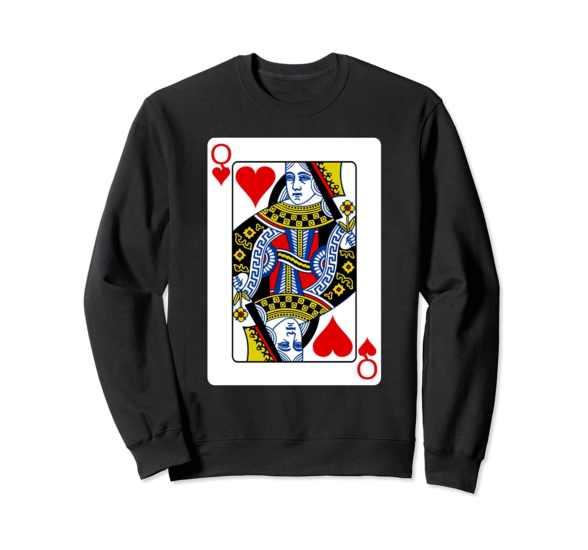 Queen Of Hearts Playing Card Group Costume Poker Player Sweatshirt