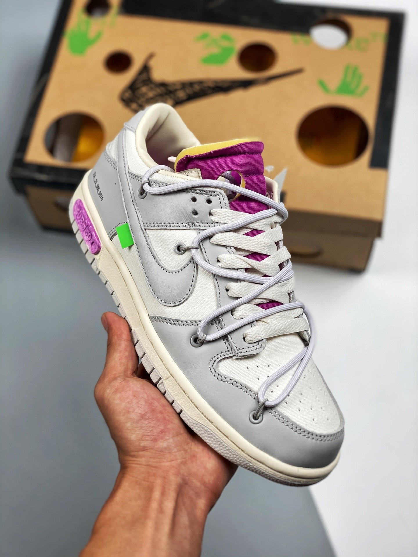 Off-White x Nike Dunk Low 03 of 50 Sail Grey Purple 5338955