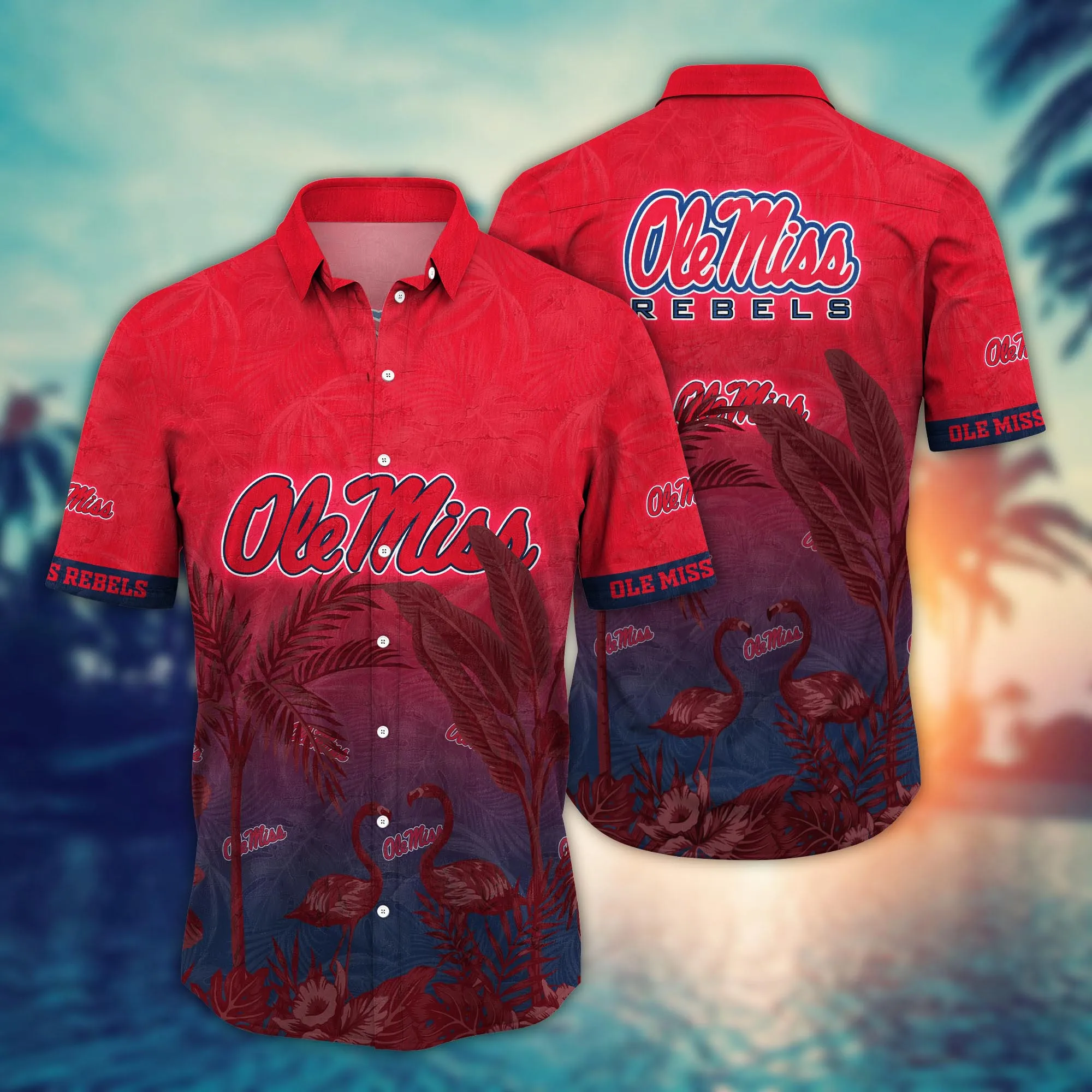 Ole Miss Rebels NCCA Hawaiian Shirt Golden Hourtime Aloha Shirt