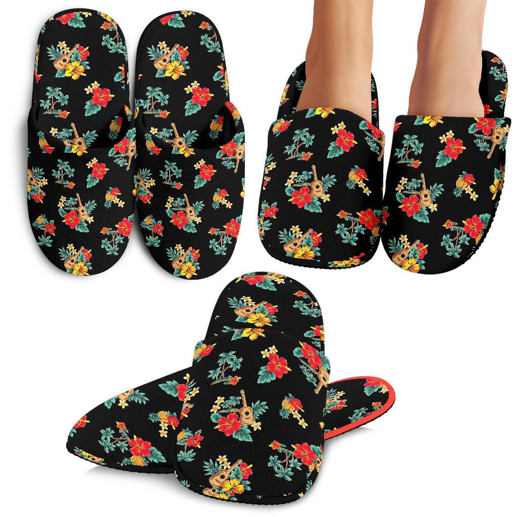 Hawaii Flower Themed Print House Slippers Ha26897