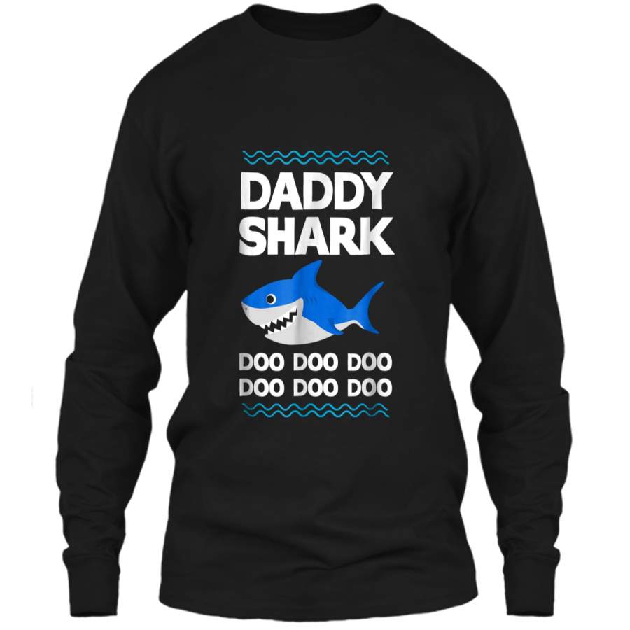 Daddy Shark  Doo Doo Funny Baby Mommy Kids Video Tee LS Ultra Cotton Tshirt