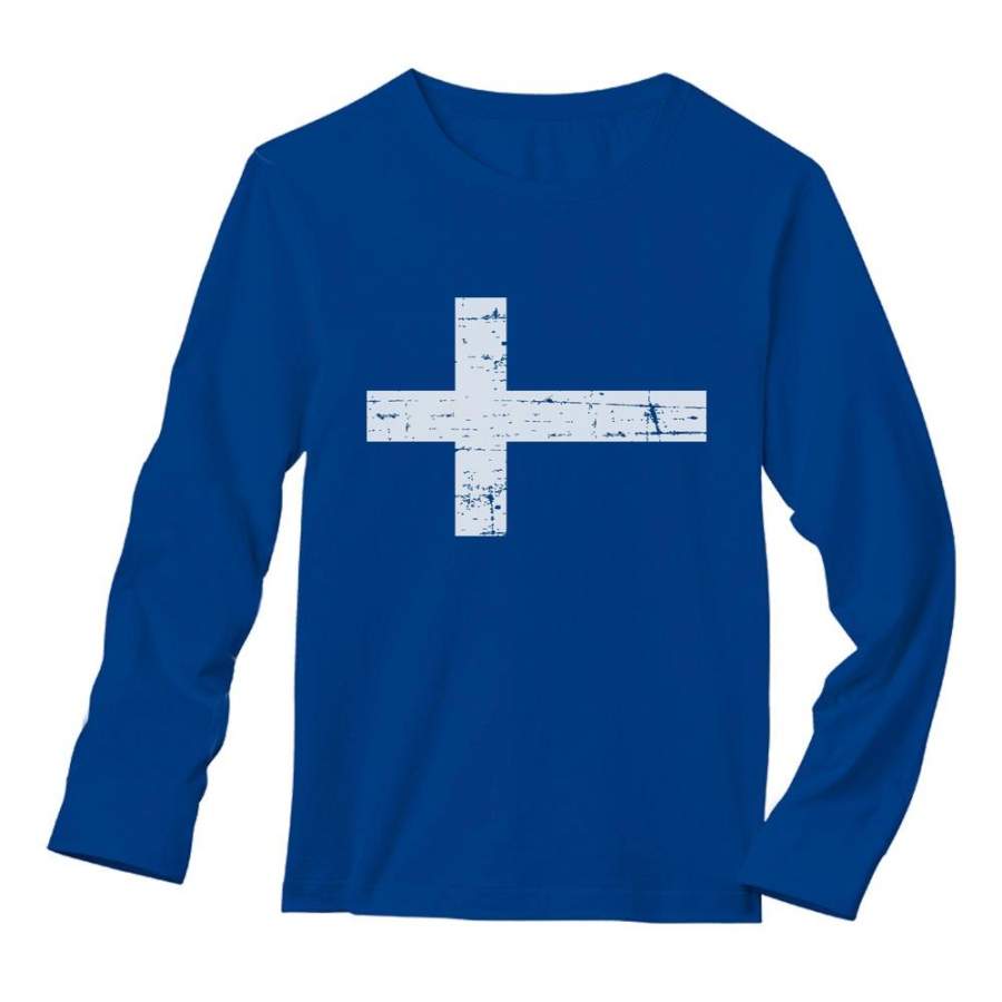 Vintage Finland Flag Long Sleeve T-Shirt