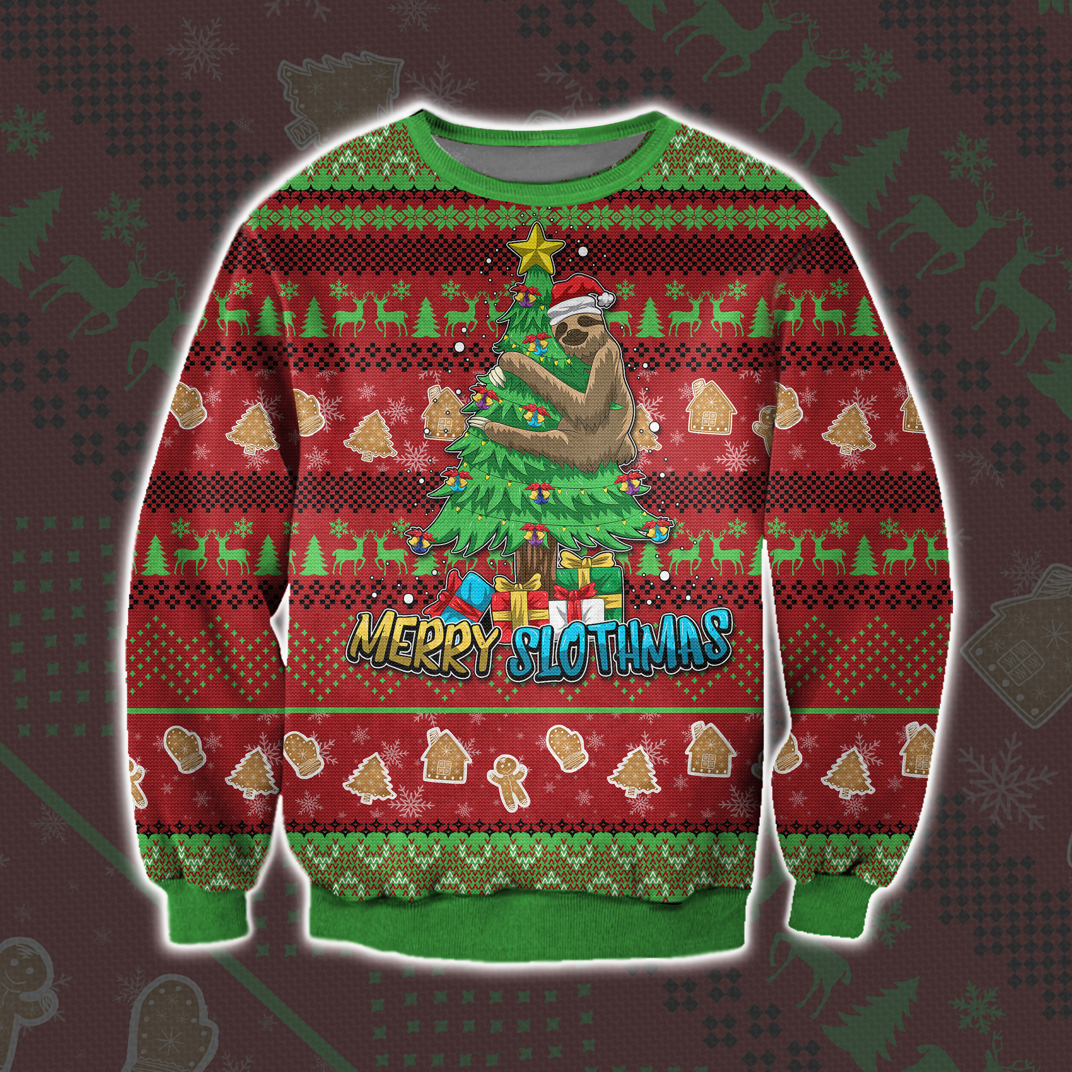 Merry Slothmas Ugly Christmas Sweater