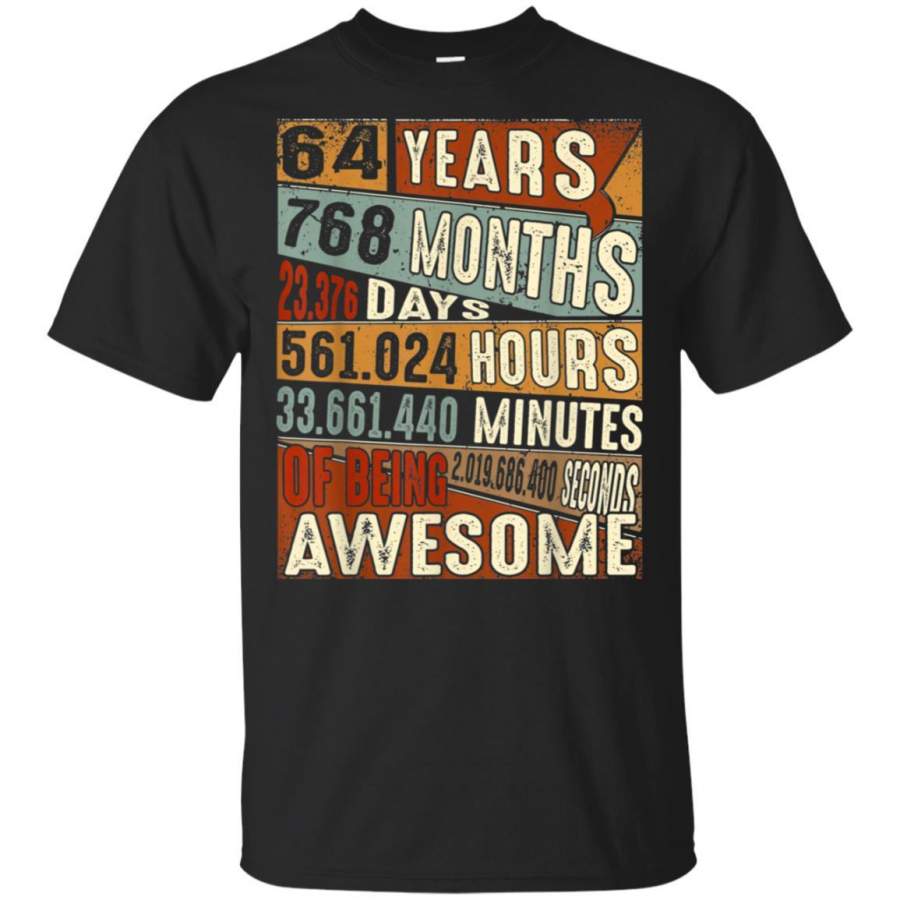 Vintage 64 Years Old 64th Birthday Gifts 768 Months T Shirt