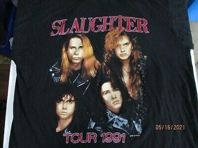 Vintage Slaughter 1991 Concert Tour Shrunk T-shirt X  Shrunk Preowned 6840