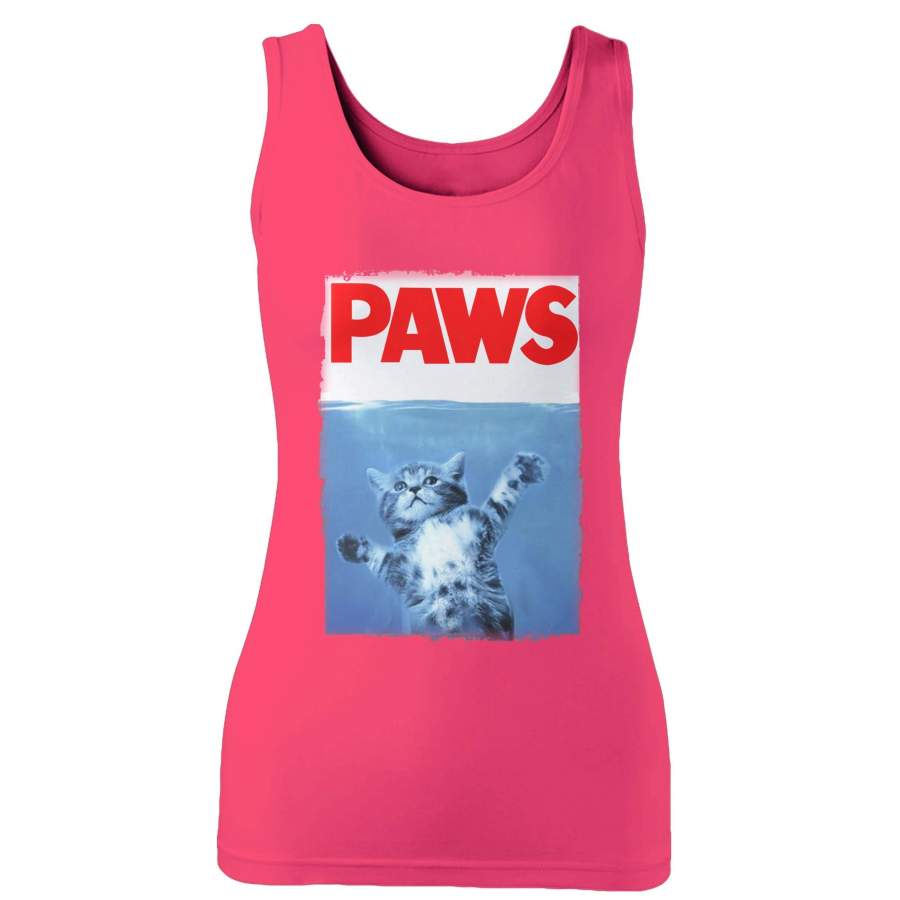 Paws Jaws Movie Kitten Kitty Cat Woman’s Tank Top