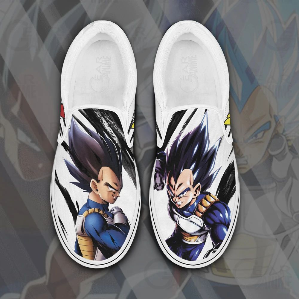 Vegeta Slip On Sneakers Canvas Dragon Ball Custom Anime Shoes Unisex Men Women