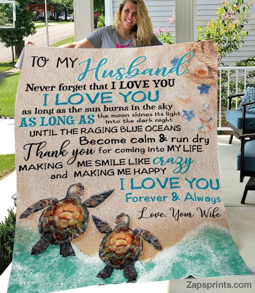 Gift For Husband – To My Husband – Turtle – Thank You For Coming Into My Life – Wife Gift To Husband – Blanket