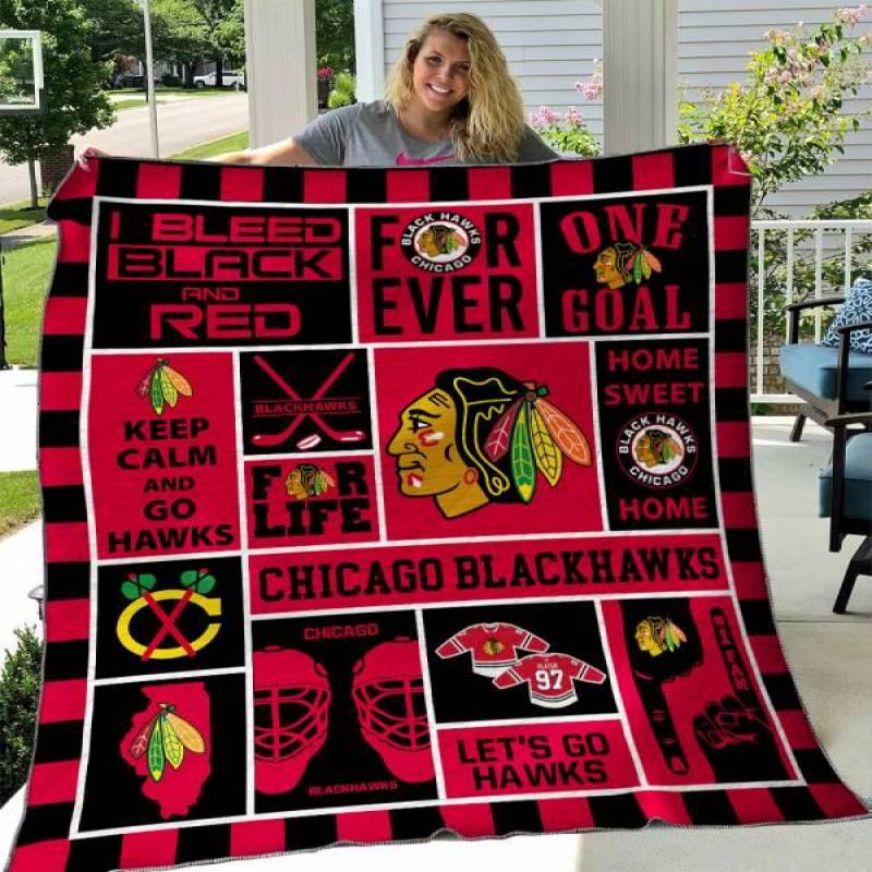 Chicago Blackhawks Quilt Blanket 01