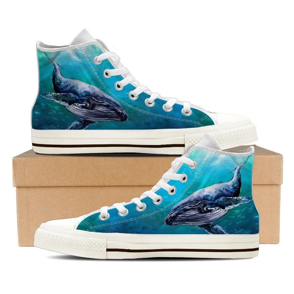 Humpback Whale High Top Shoes Sneakers