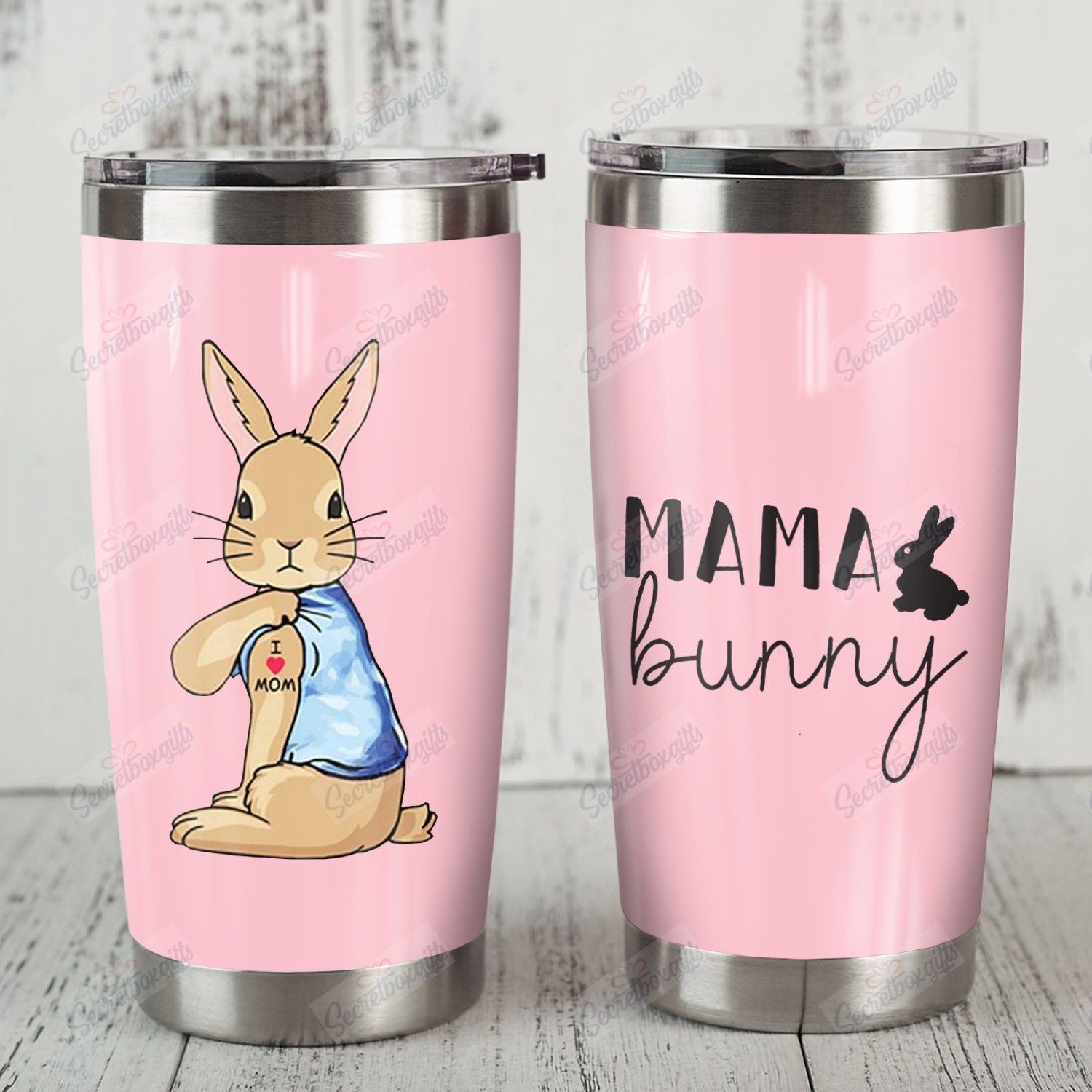 Personalized Rabbit Th1910083Cl Stainless Steel Tumbler Travel Customize Name, Text, Number, Image