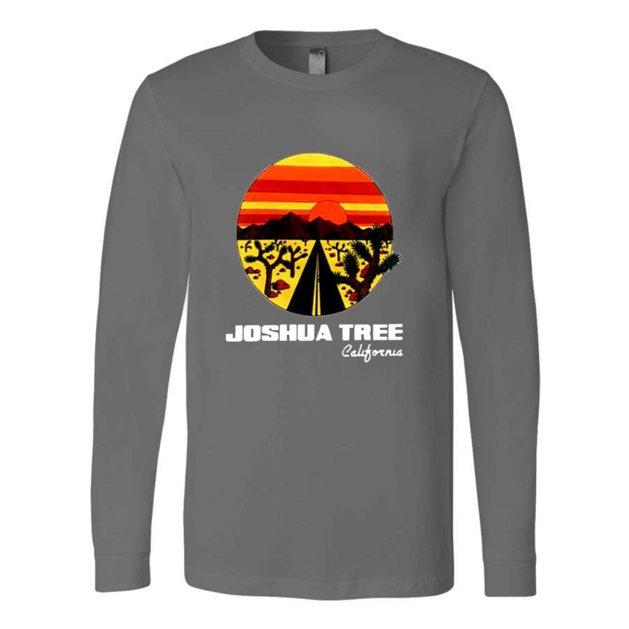 Joshua Tree California Ringer 70s 80s Vintage Inspired Graphic Long Sleeve T-Shirt