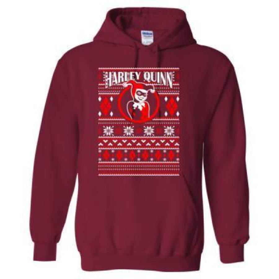 AGR Harley Quinn Ugly Christmas Sweater Xmas – Heavy Blend™ Hooded Sweatshirt