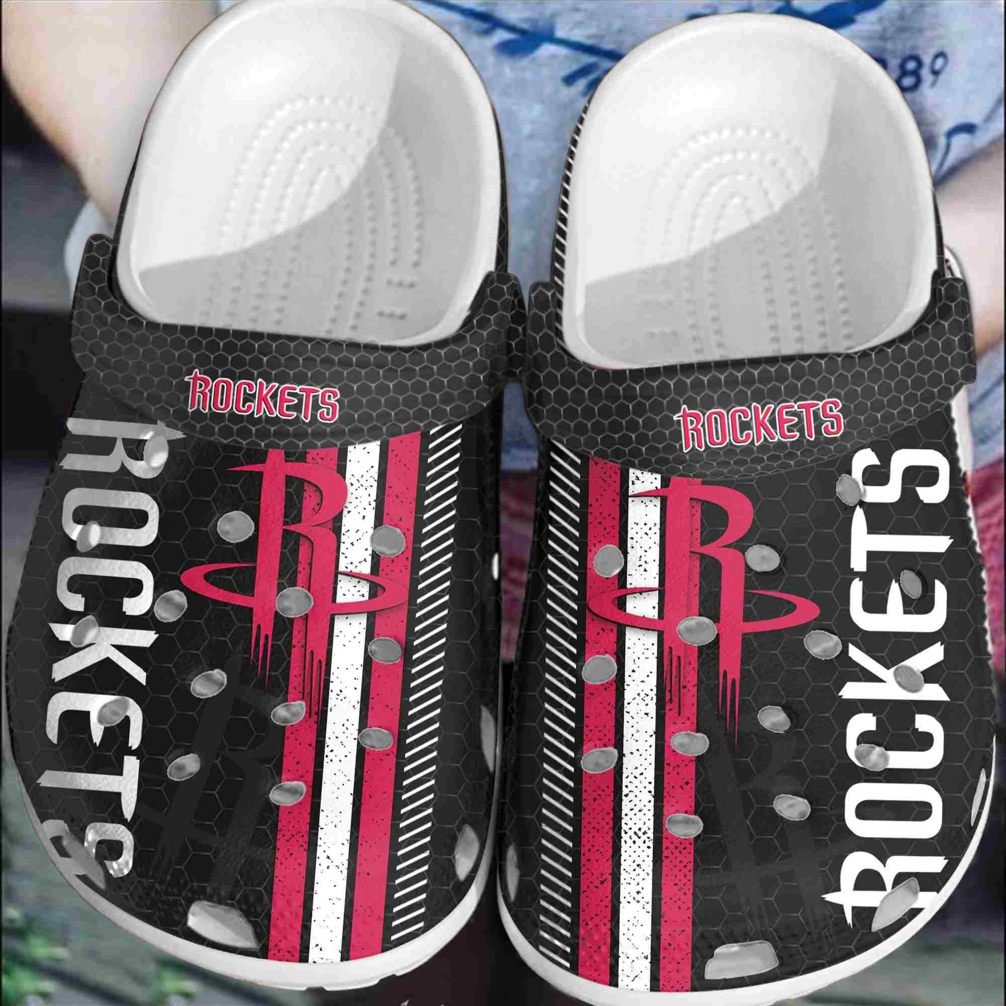 Houston Rockets Basketball Club Clogs Crocss Crocband Comfortable Shoes For Men Women