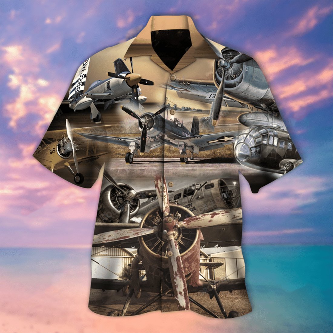 The Sky Is Calling Aircraft Unisex Hawaiian Shirt