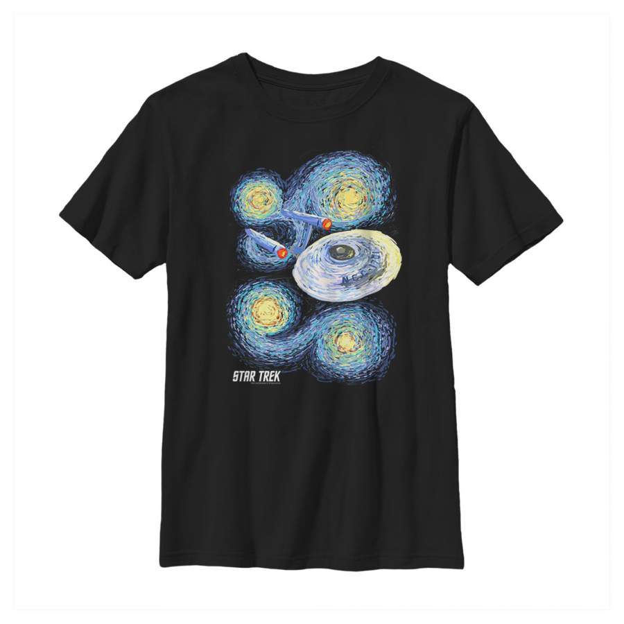 Star Trek Boy’s Starry Night Enterprise  T Shirt