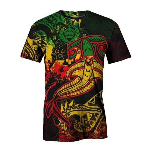 Tonga Red Shark Polynesian Tattoo Color All Over Print