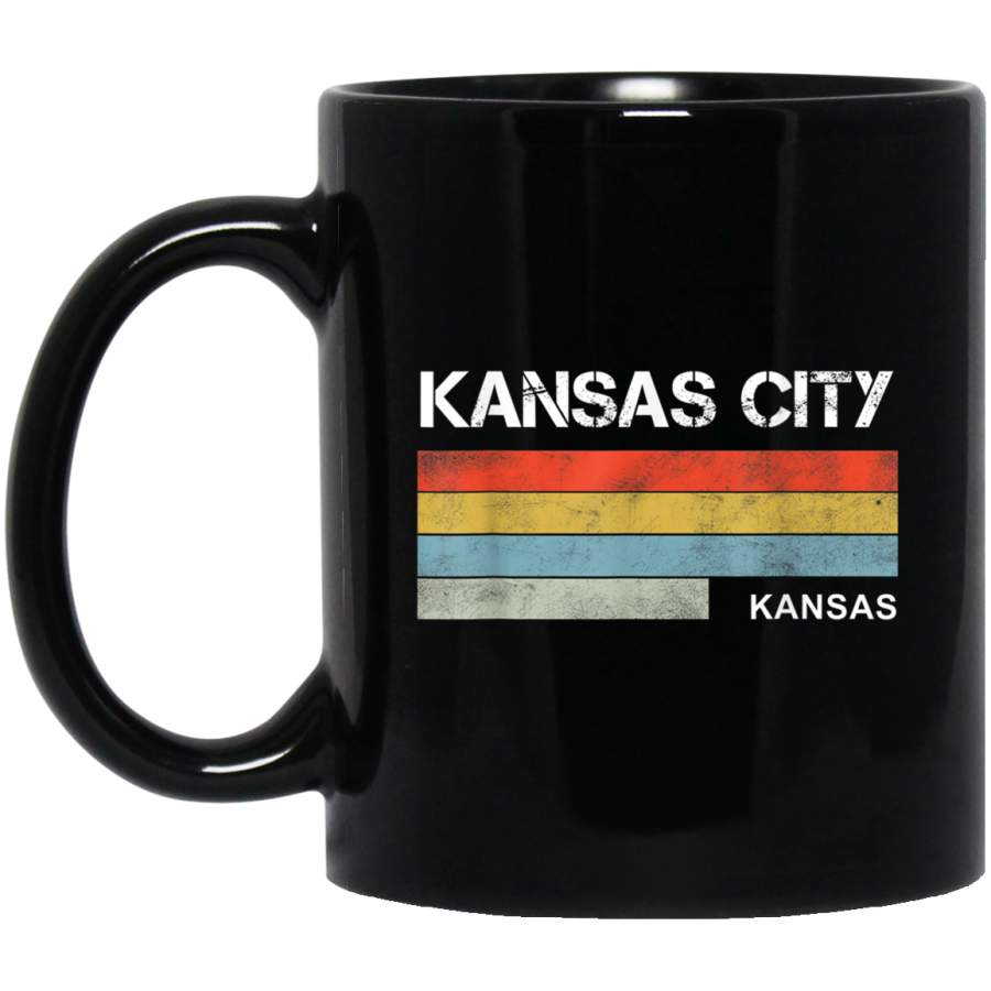 Kansas City Kansas Vintage 80s KS Retro Sunset gift Mug