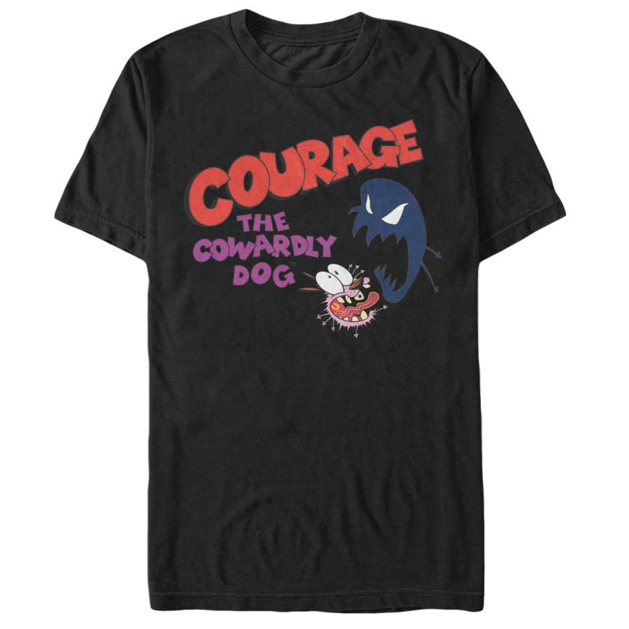 Courage the Cowardly Dog Men’s Dog Fright Logo  T Shirt