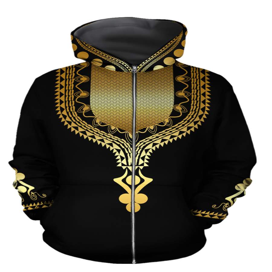 African Culture Dashiki Pattern Unisex Deluxe Hoodie ML