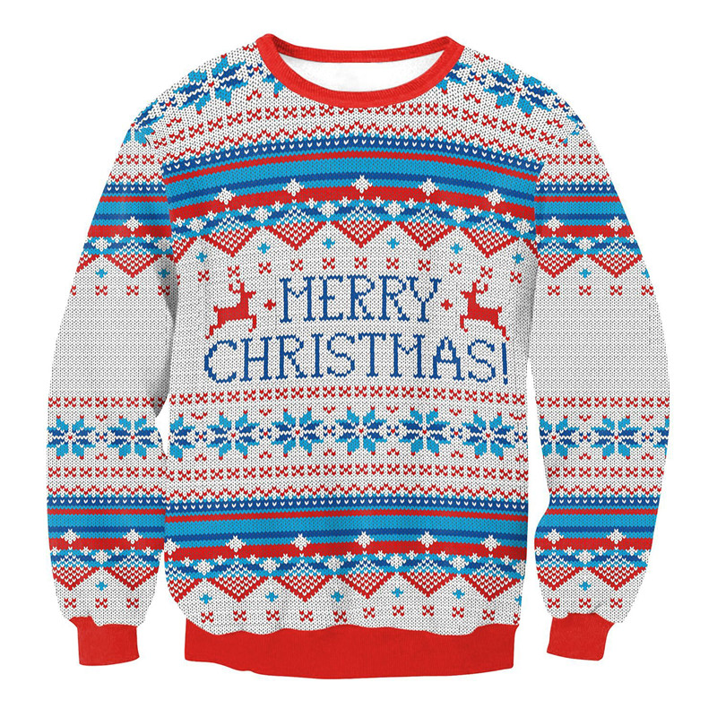 Ugly Christmas Sweaters Unisex Men Women Sweater Navidad Christmas Print Pullover Male Ugly Oversize Green Clothes 2021 alx