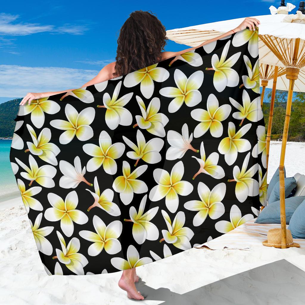 Yellow Plumeria Hawaii Flowers Sarong Pareo Wrap Ha99913