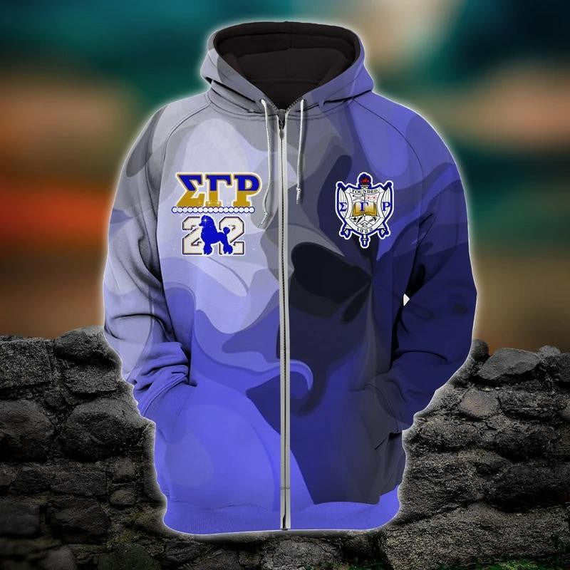 Sorority Hoodie – Sigma Gamma Rho Mix Marble Beautiful Girl Zip Hoodie