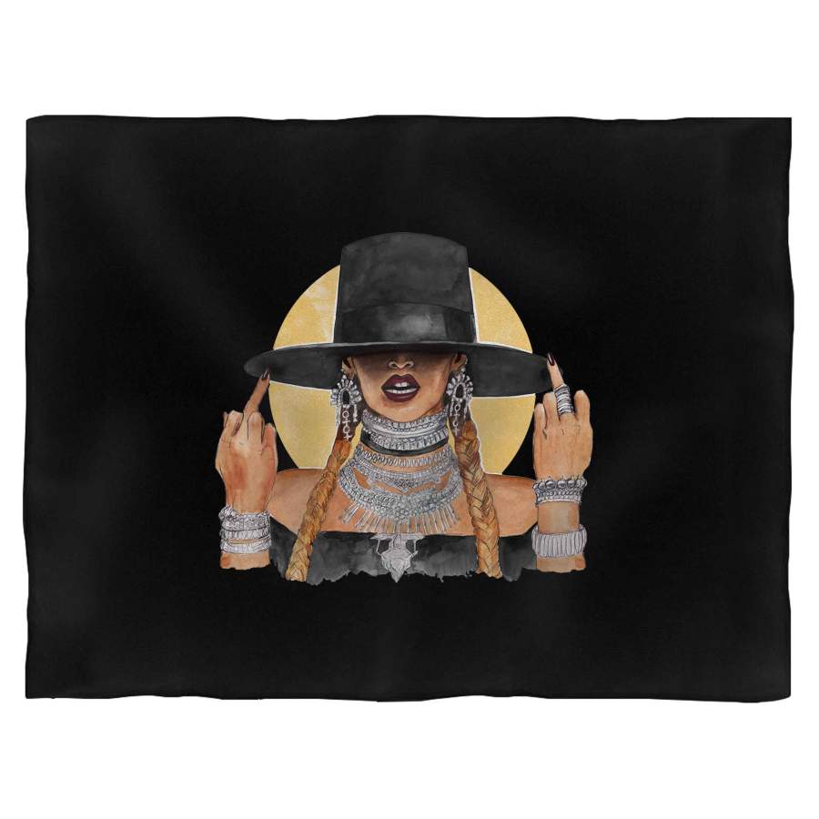 Beyonce Middle Finger Singer Art Blanket