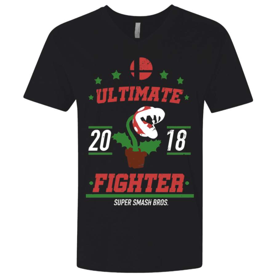 Ultimate Fighter Piranha Plant Men’s Premium V-Neck