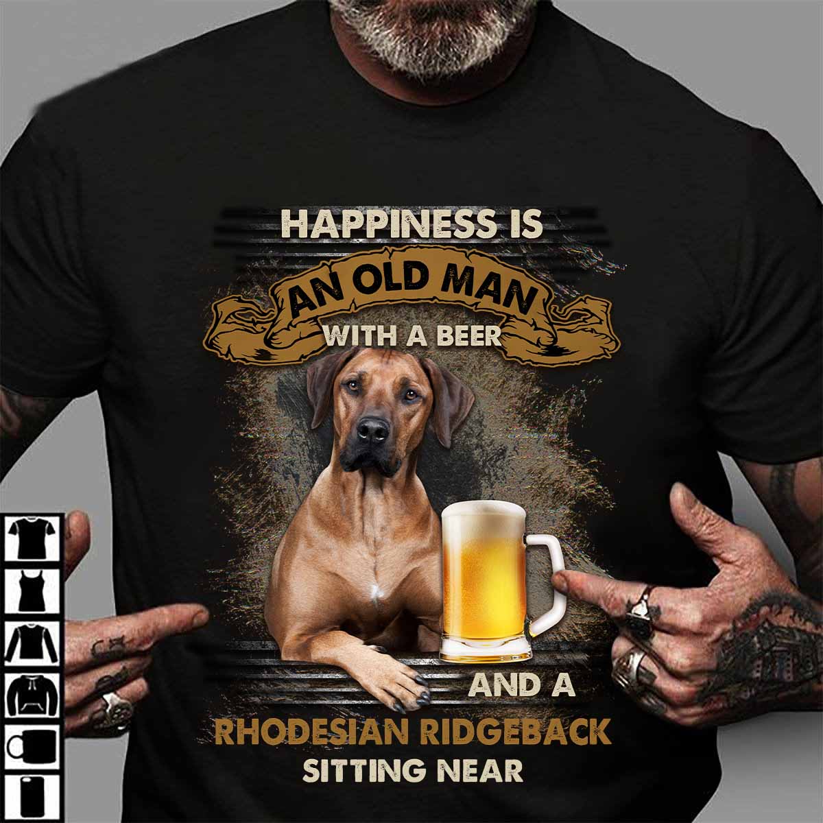 Rhodesian Ridgeback Sitting Near Man Gift For You T-Shirt