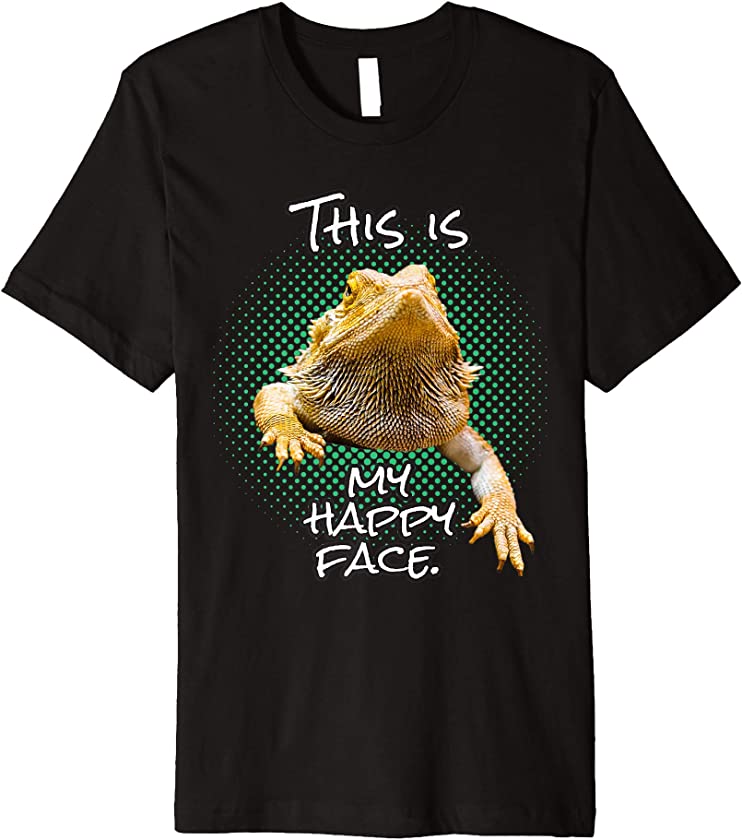 This Is My Happy Face Bearded Dragon Funny Reptile Animal Premium T-Shirt