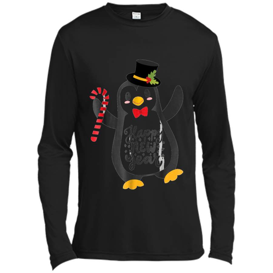 Lovely Penguin Happy New Year 2019  Long Sleeve Moisture Absorbing Shirt