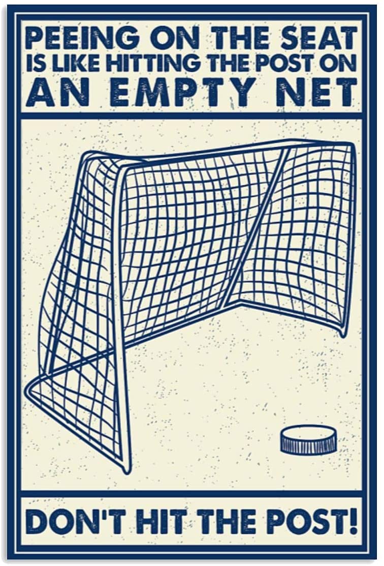 Vintage Hockey Funny Don’T Hit The Post Poster Art Print      Home Decor Gift For Men Women Family Friend On Birthday Xmas