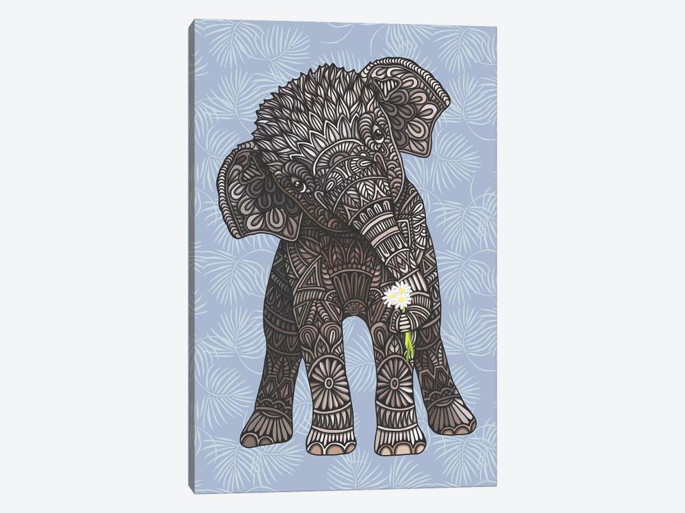 Baby Elephant – Blue Canvas Poster 8″x12″ 12×18″ 18″x26″ 24″x36″ 30″x45″