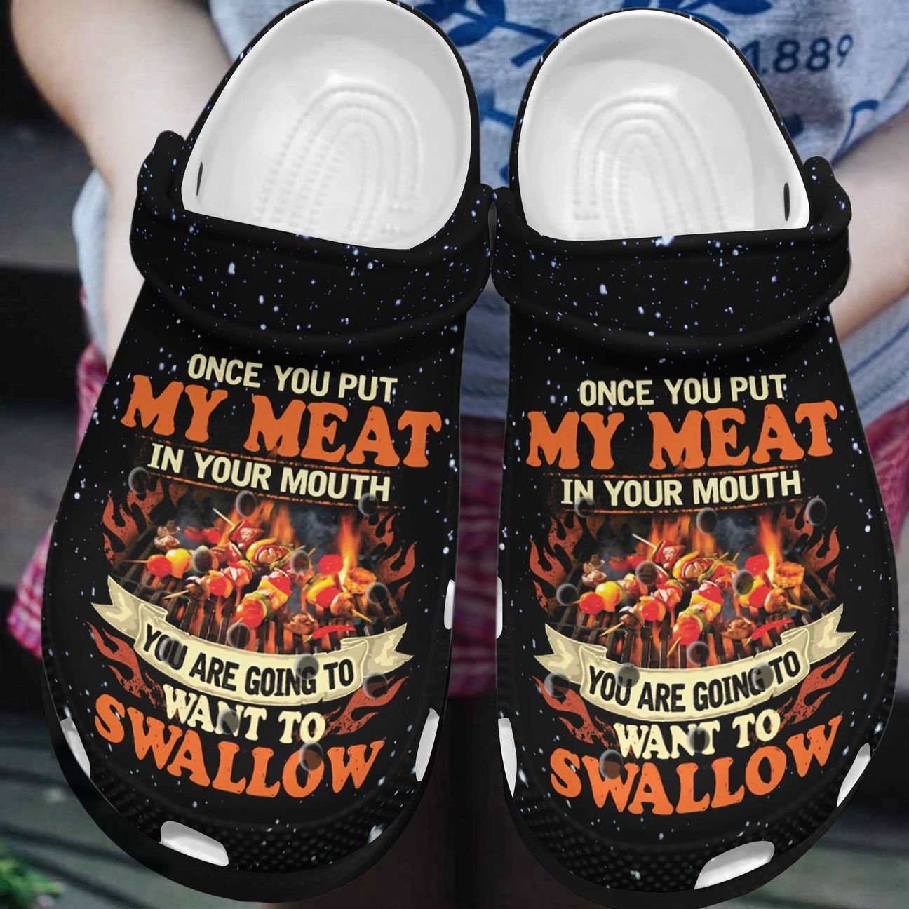 Camping Personalized Clog, Custom Name, Text, Color, Number Fashion Style For Women, Men, Kid, Print 3D Swallow Meat