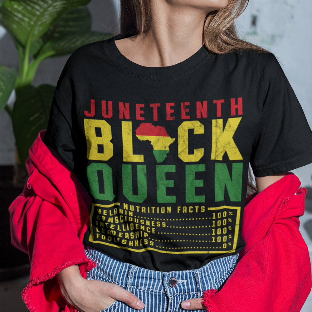 Juneteenth Women S Black Queen Nutrition Melanin Black Pride Shirt – Standard T-Shirt