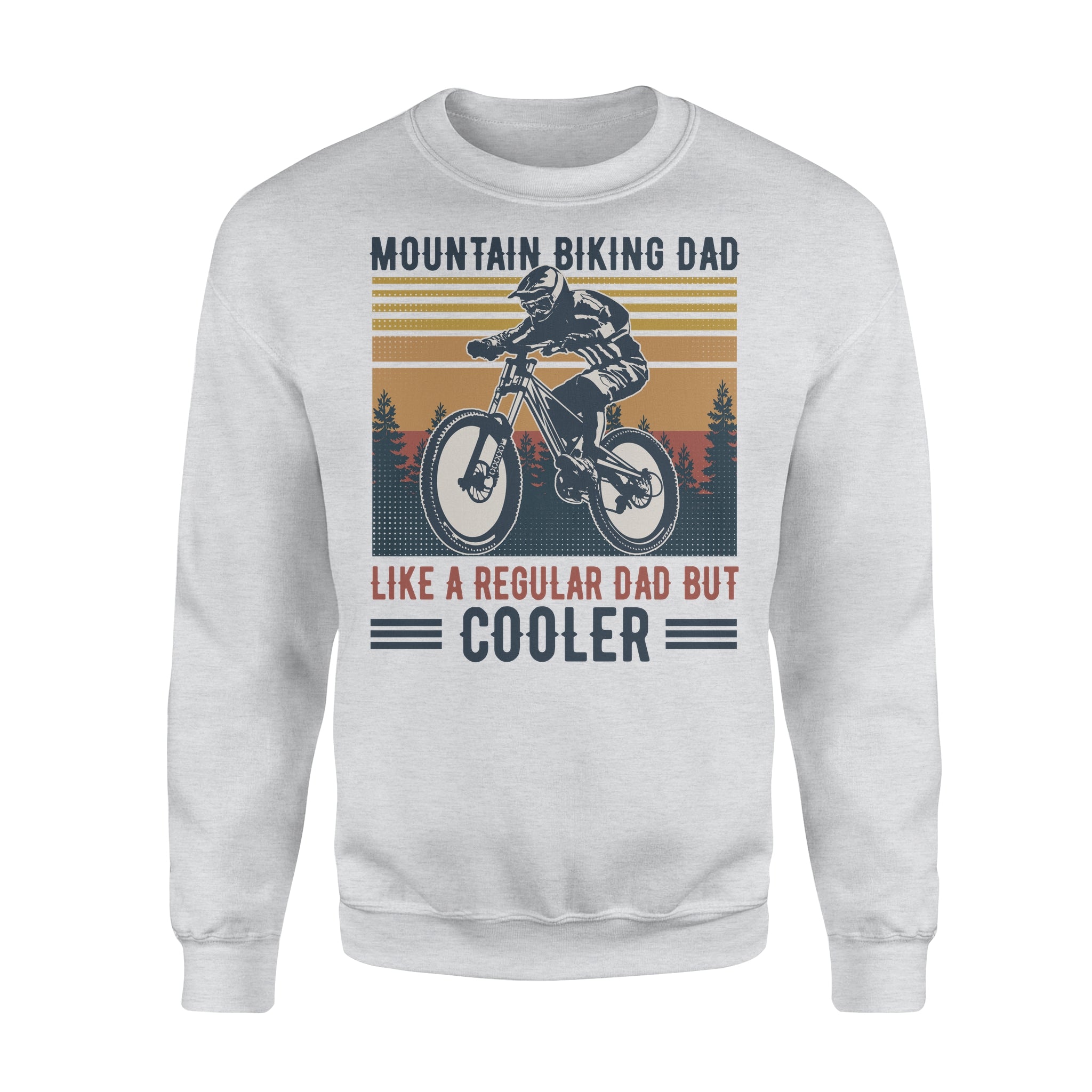 Vintage Mountain Biking Dad Like A Regular Dad But Coolers – Premium Crew Neck Sweatshirt