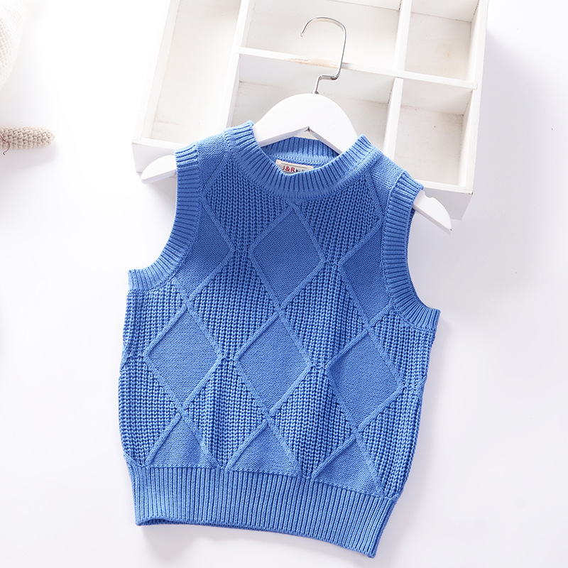 2022 Autumn Baby Boys Knit Vest Spring Kids Jumper Sweaters Vest Children Clothing Sleeveless Boys Pullover Coat Solid O-Neck alx