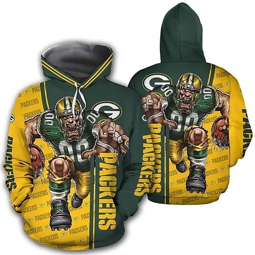 Green Bay Packers 34 Unisex 3D Hoodie Gift For Fans