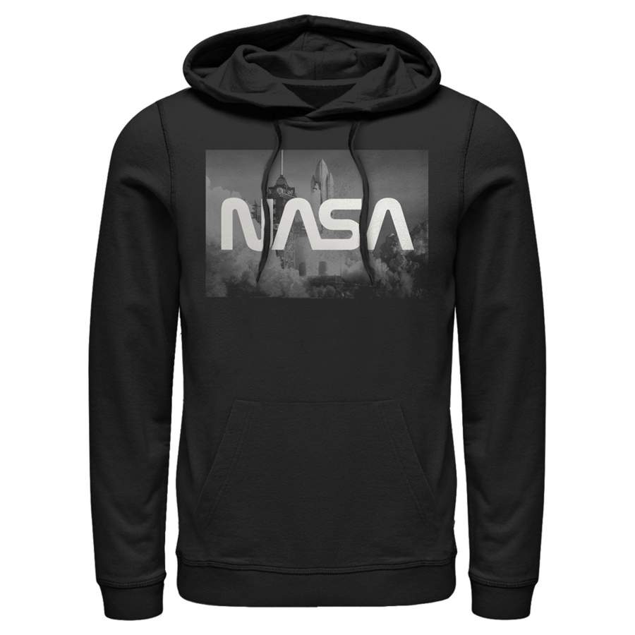 NASA Men’s Space Shuttle Blast Off Text Over Lay  Lightweight Hoodie