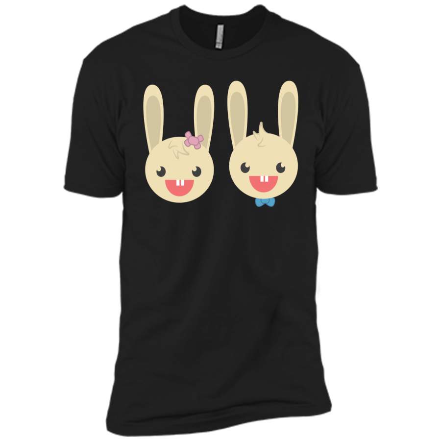 Cute Rabbit Bunny Couple Valentines Day Easter Shirt Next Level Premium Short Sleeve Tee