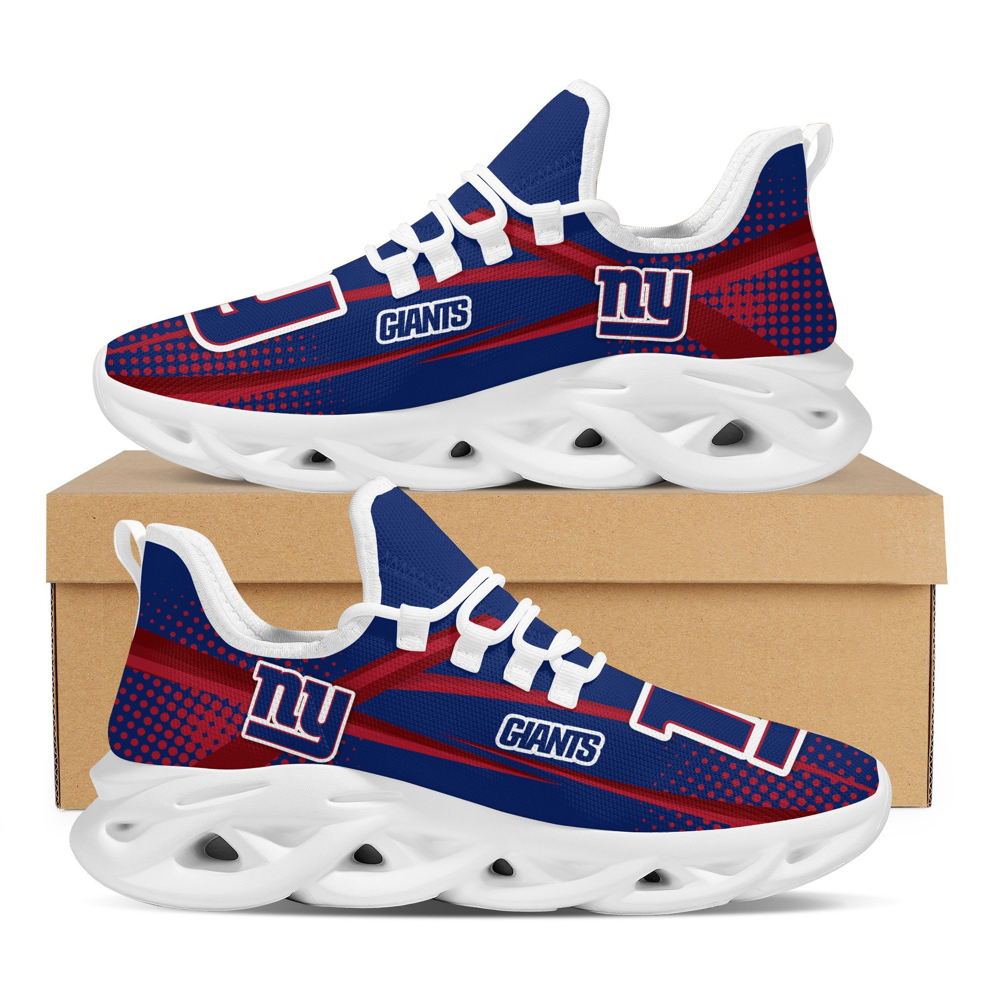 New York Giantsfootball Team Symbol Geometric Sporty Max Soul Sneakers Shoes Footwear For Men And Women